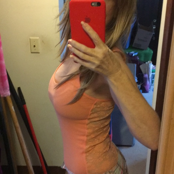 🧡American eagle peach lace tank top- XS - Picture 5 of 12